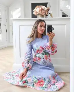 Zimmermann Bellitude Floral Maxi Dress in Cornflower Size 1 AU 10 for rent on The Volte - image 4