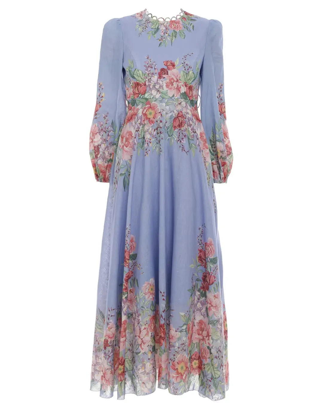 Zimmermann Bellitude Floral Maxi Dress in Cornflower Size 1 AU 10 for rent on The Volte - main image