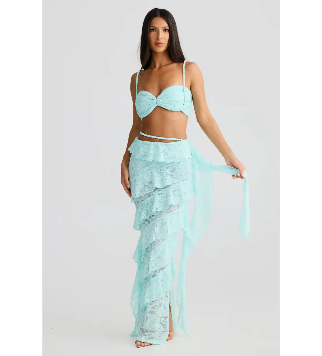 Melani The Label Ahria x Joa Maxi Set in Aqua Size XS AU 6 for rent on The Volte - main image