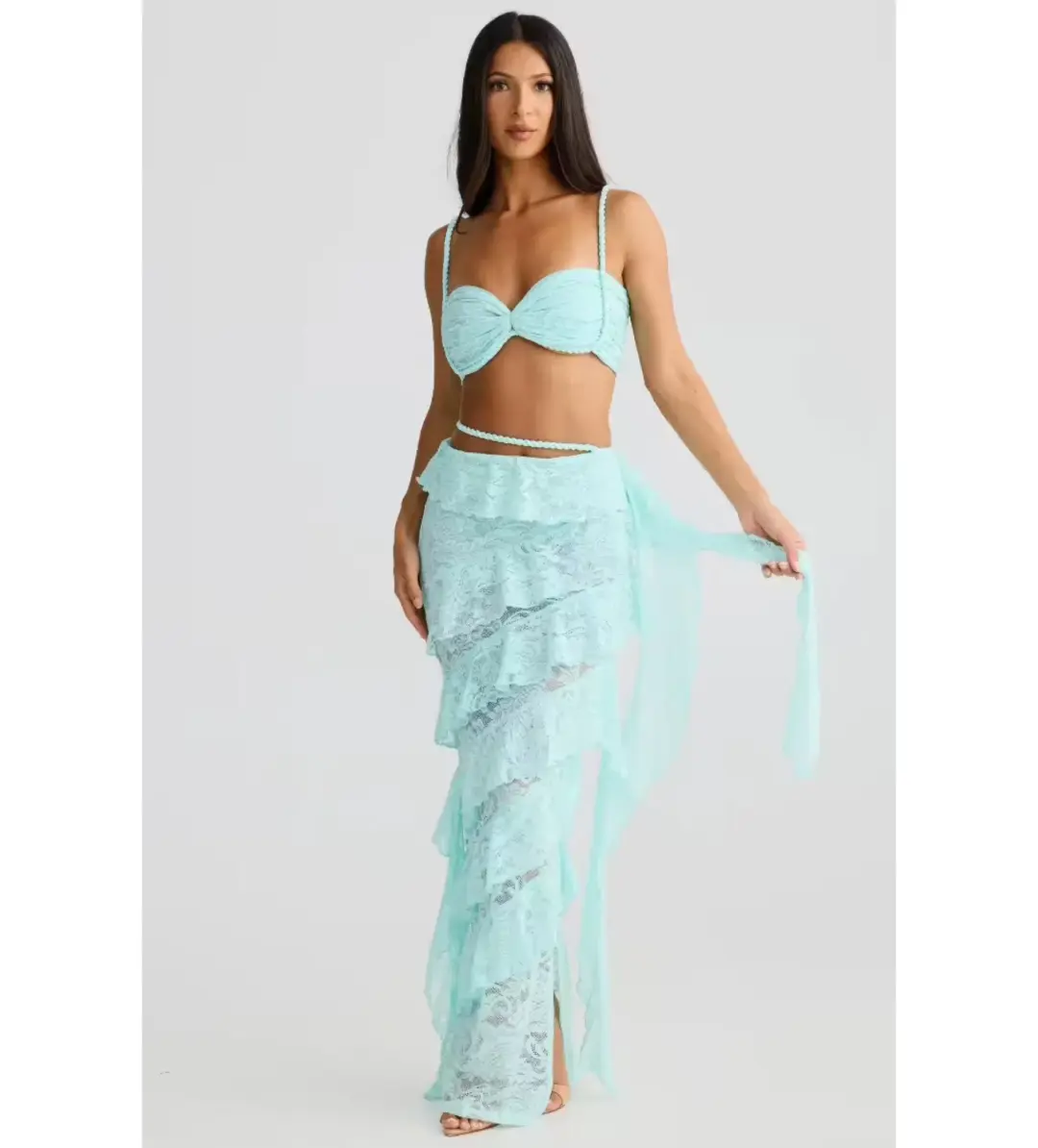 Melani The Label Ahria x Joa Maxi Set in Aqua Size XS AU 6 for rent on The Volte - main image