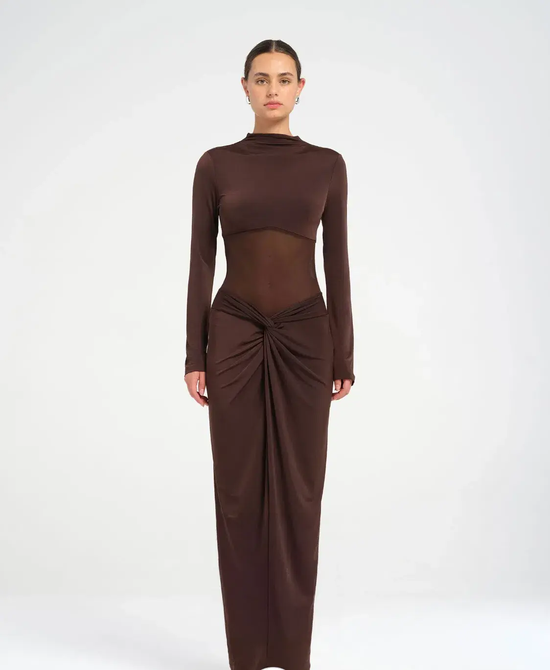 BENNI Dora Maxi Dress Chocolate Size S AU 8 - Image 1