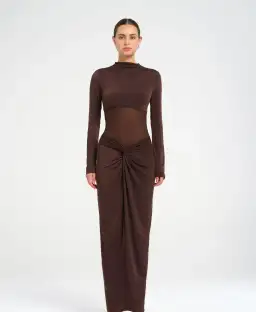 BENNI Dora Maxi Dress Chocolate Size S AU 8 for rent on The Volte - image 1