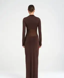 BENNI Dora Maxi Dress Chocolate Size S AU 8 for rent on The Volte - image 3