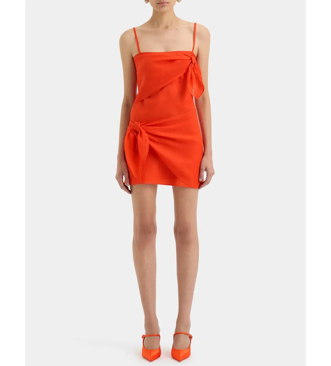 Sir The Label Rosalia Wrap Mini Dress Tangerine Size 14/XL for rent on The Volte - main image