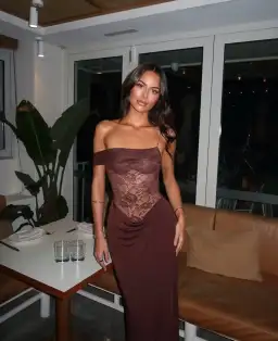 Natalie Rolt Sloane Maxi Dress Espresso Size 1 AU 8 for rent on The Volte - image 1