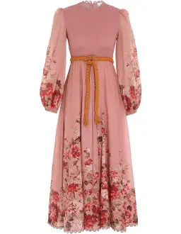 Zimmermann Cassia Shirred Midi Dress Musk Floral Size AU 12 for rent on The Volte - image 2