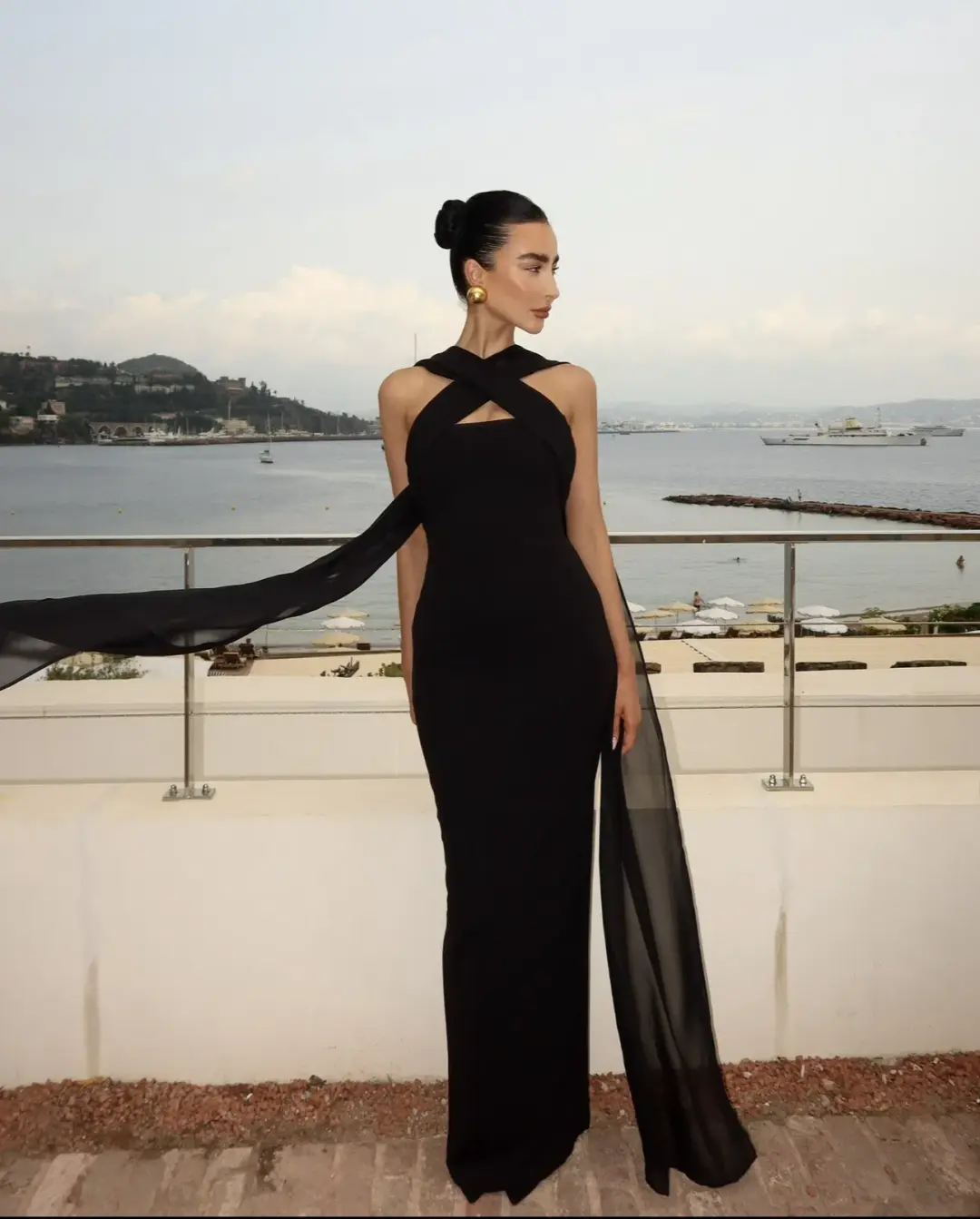 Love Nookie Zephyr Gown Maxi Black Size AU 8 for rent on The Volte - main image