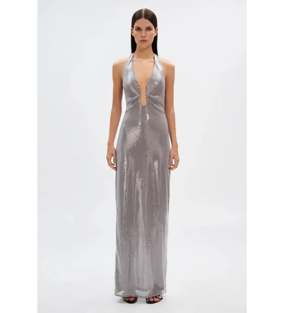 Misha Alusia Sequin Dress Silver Size 10/M - Image 1