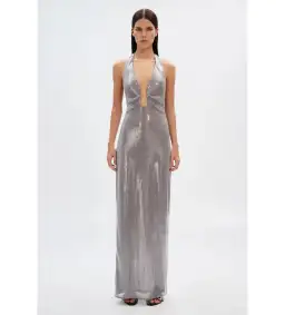 Misha Alusia Sequin Dress Silver Size 10/M for rent on The Volte - image 1