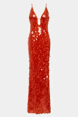 Misha Sapphire Sequin Maxi Dress Red Size 10/M for rent on The Volte - image 2