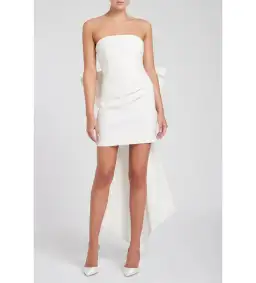 Rebecca Vallance Daphne Mini Dress Ivory Size AU 8