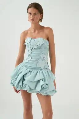 AJE Splendour Mini Dress Silver Blue Size 6 for rent on The Volte - image 2