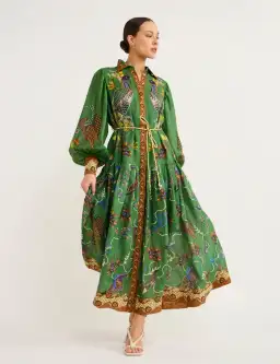 Alemais Birdie Shirtdress Jade Green Size AU 14
