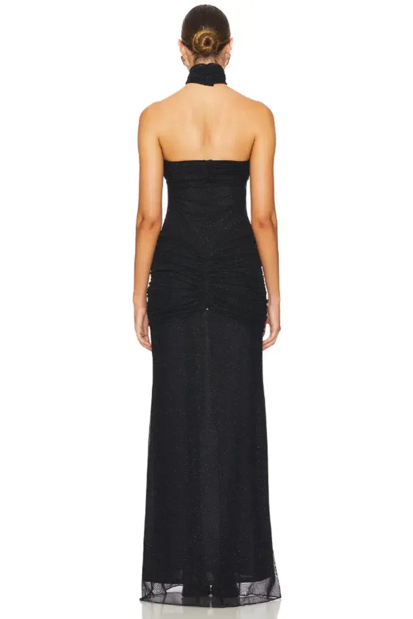 Mirror Palais Black Starlite Maxi Dress Size AU 10 for rent on The Volte - main image