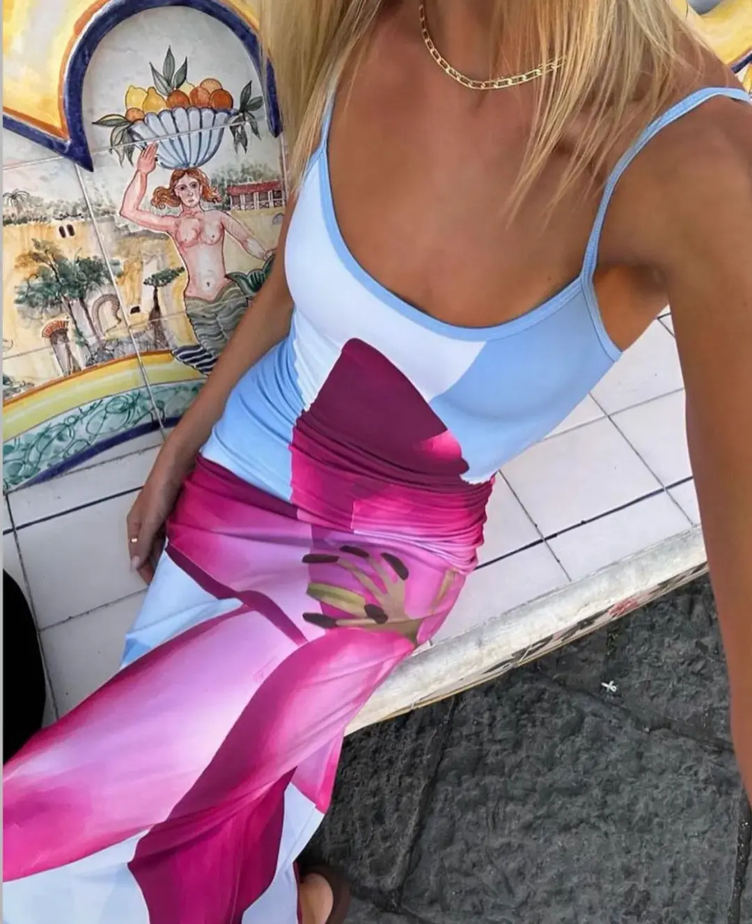 With Harper Lu Slip Sky Maxi Dress Sky Lily Size 6 for rent on The Volte - main image