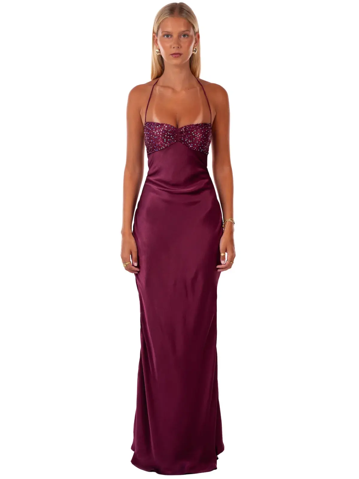 I Am Delilah Jade Maxi Dress in Berry Size M AU 10 - Image 1
