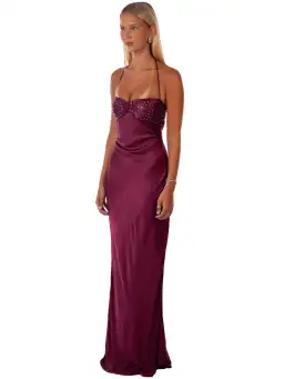 I Am Delilah Jade Maxi Dress in Berry Size M AU 10 for rent on The Volte - image 4