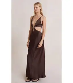 Bec and Bridge Flex V Maxi Dress in Brown Size AU 6 for rent on The Volte - image 2