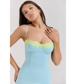 House of CB Aiza Lace Maxi Dress Ocean Blue Contrast Size S AU 8 for rent on The Volte - image 5