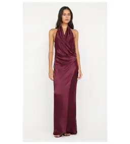 Bec and Bridge Elisia Wrap Maxi Dress in Plum Size AU 6