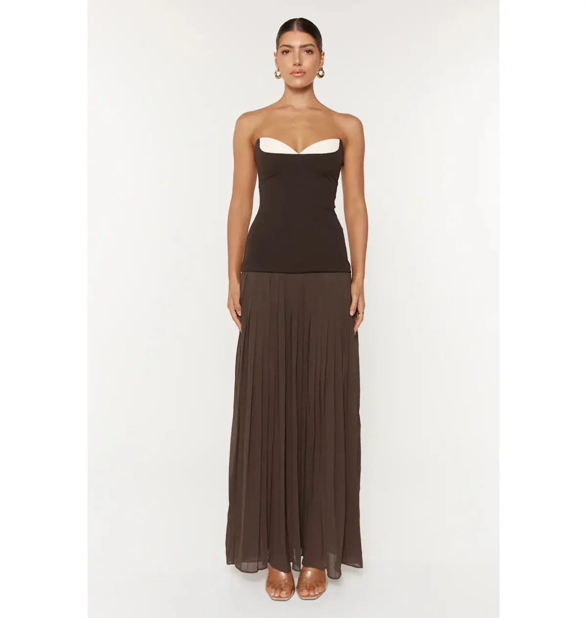 She is OLLA Nicolette Dress Espresso Size AU 12 - Image 1