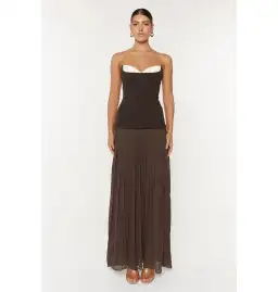 She is OLLA Nicolette Dress Espresso Size AU 12 for rent on The Volte - image 1