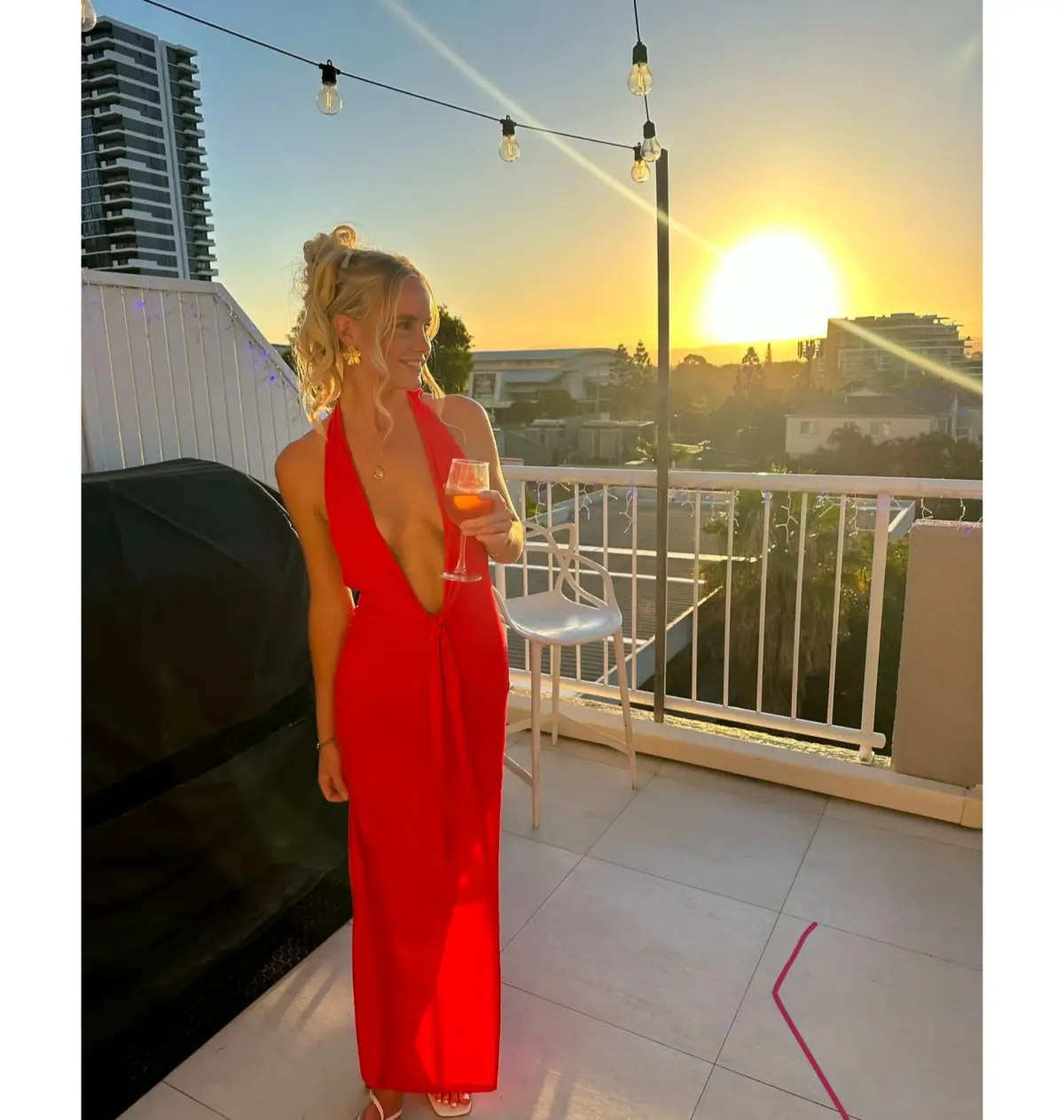 Saboa Studios Gisele Maxi Dress Watermelon Size S AU 8 - Image 1