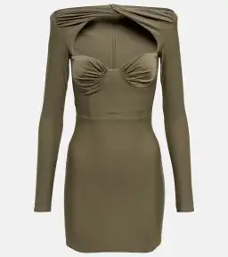 Alex Perry Barett Cutout Mini dress in Khaki AU 6 for rent on The Volte - image 5