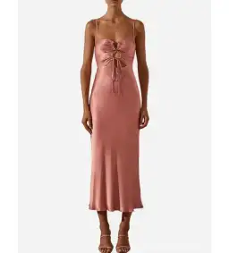 Shona Joy Eloise Lace up Midi Dress Antique Rose Size 6 for rent on The Volte - image 1