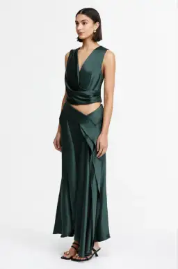 Acler Asney Top and Yewdale Maxi Skirt Deep Olive Size 6 for rent on The Volte - image 2