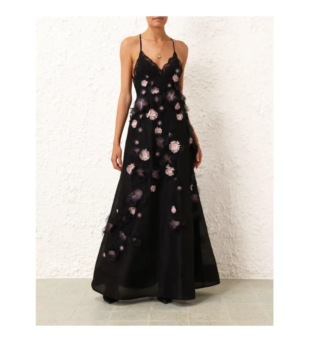 Zimmermann Matchmaker Daisy Slip Maxi Dress in Black Size AU 10 for rent on The Volte - main image