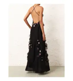 Zimmermann Matchmaker Daisy Slip Maxi Dress in Black Size AU 10 for rent on The Volte - image 4