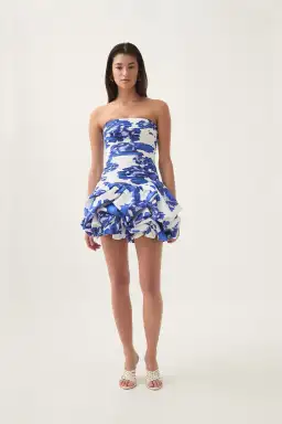 Aje Violette Bubble Hem Mini Dress in Blue Size AU 6 for rent on The Volte - image 1
