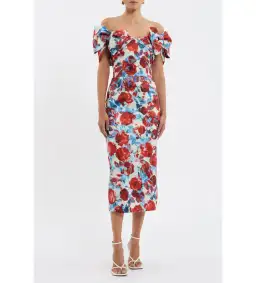 Rebecca Vallance Fleurette Midi Dress Floral Size 8 for rent on The Volte - image 1