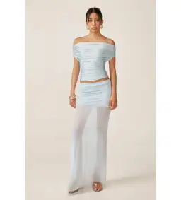 Ance Gria Grace Top and Maxi Skirt Set Sky Blue Size S AU 8 for rent on The Volte - image 1