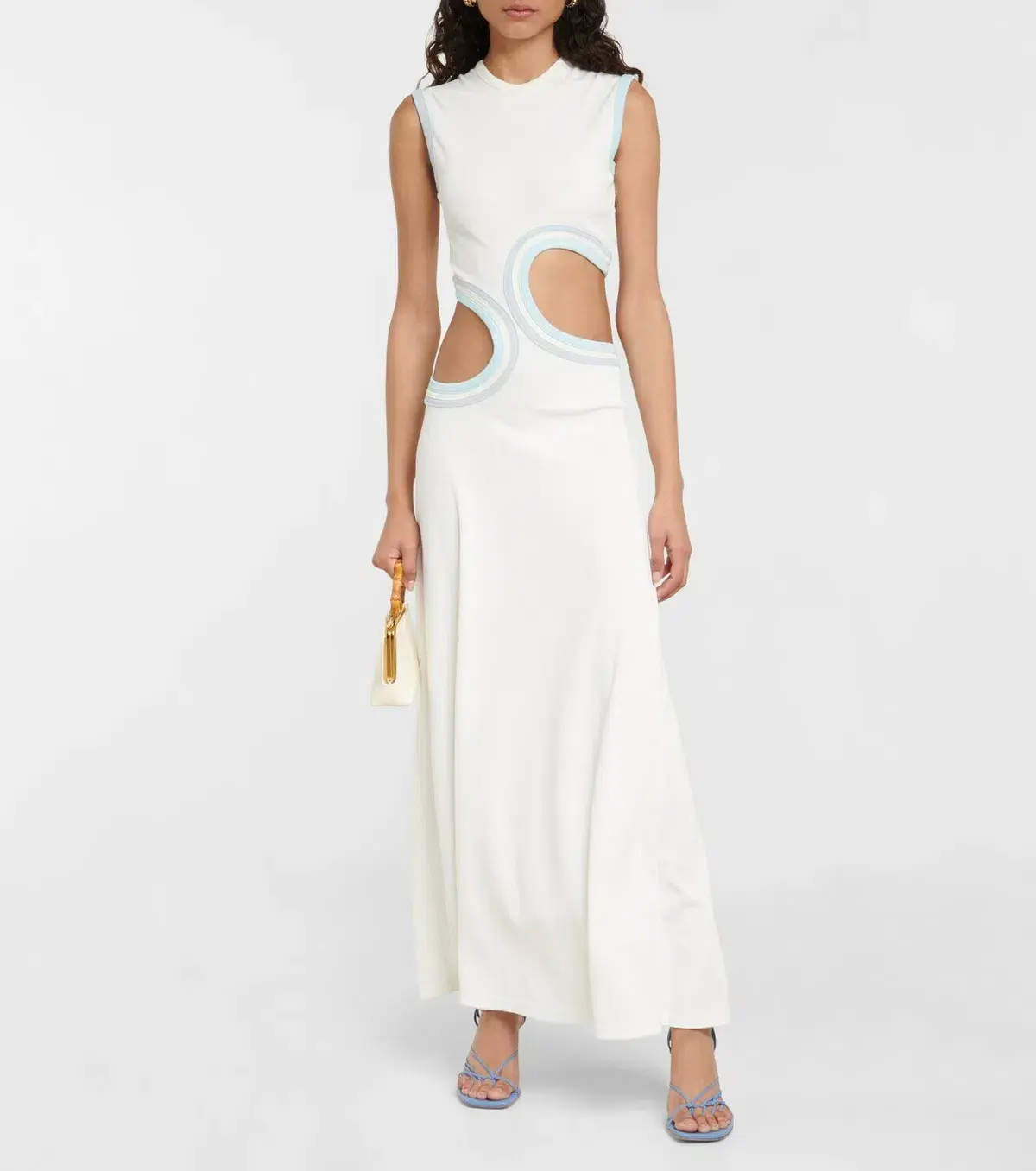 Christopher Esber Multi Paisley Torso Maxi Dress White Size 10 - Image 1