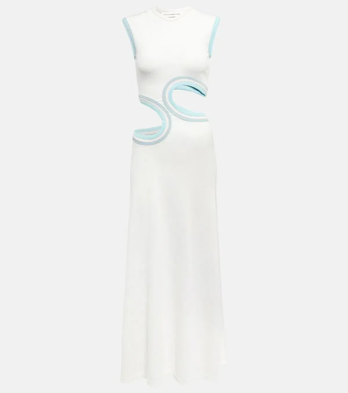 Christopher Esber Multi Paisley Torso Maxi Dress White Size 10 - Image 4