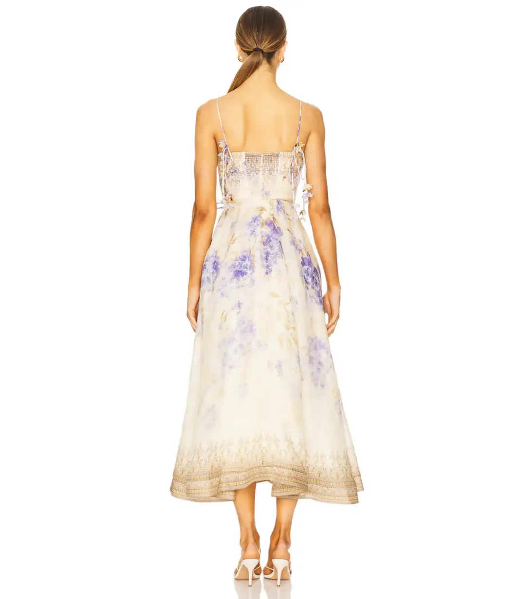 Zimmermann Dawning Picnic Dress in Lilac Floral Size 1 AU 10 for rent on The Volte - main image