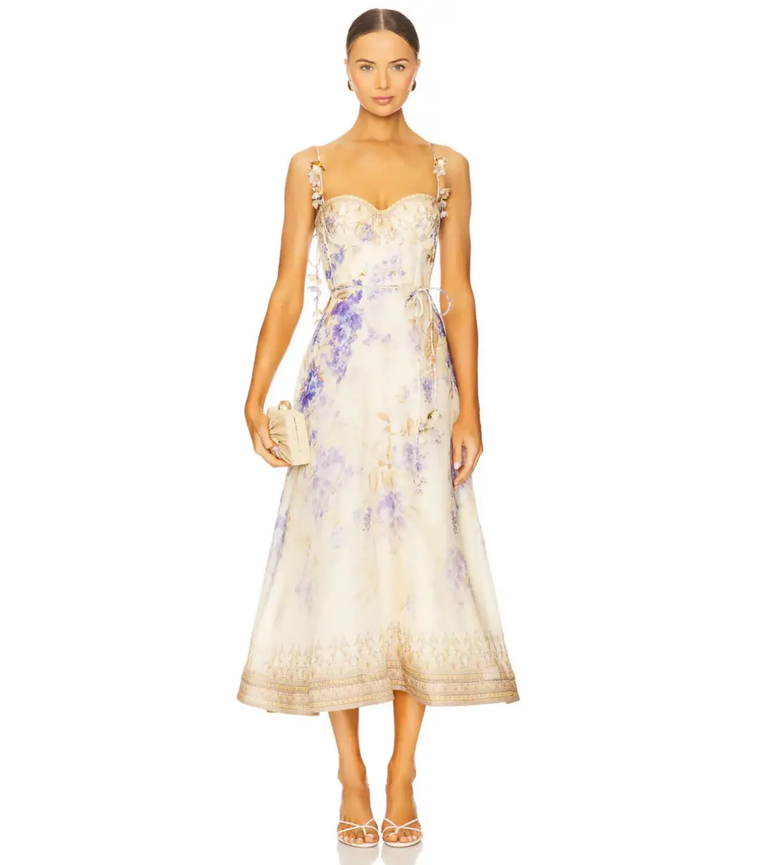 Zimmermann Dawning Picnic Dress in Lilac Floral Size 1 AU 10 for rent on The Volte - main image