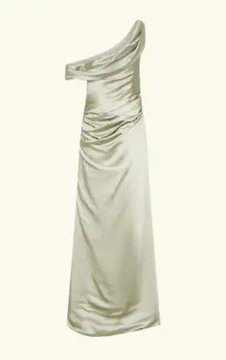 Meshki Dalia Off Shoulder Satin Maxi Dress Maxi Sage Size 8/S for rent on The Volte - image 5