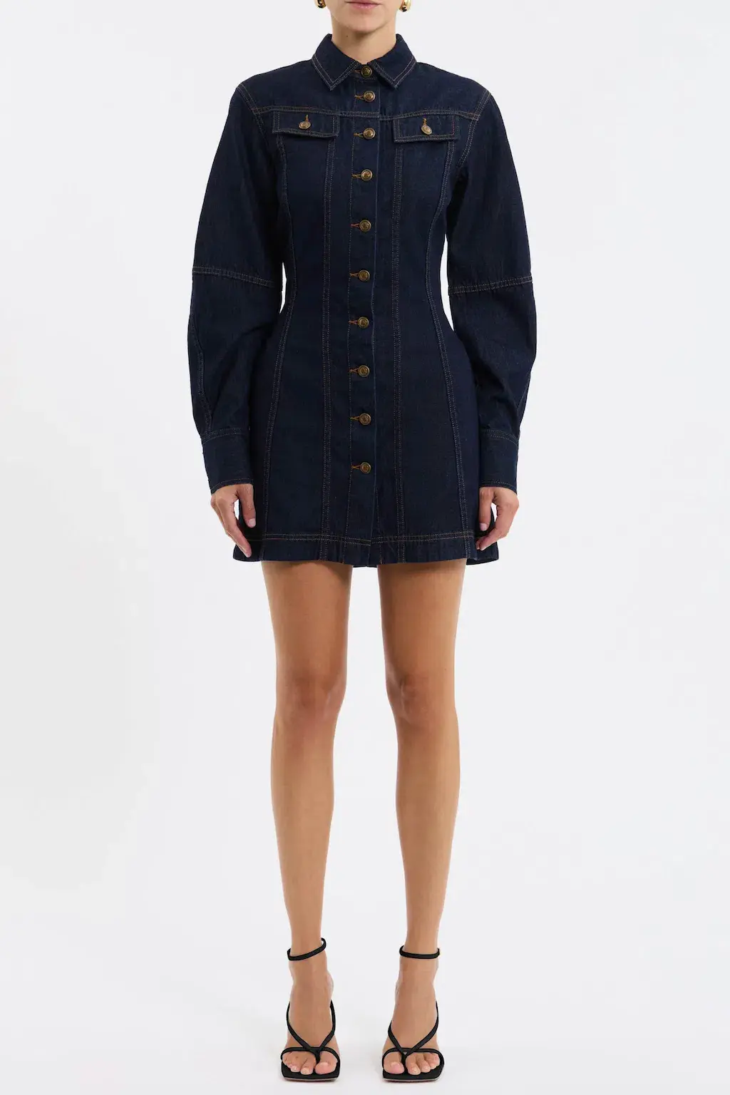 Rebecca Vallance Dylan Denim Mini Dress Size 8 for rent on The Volte - main image