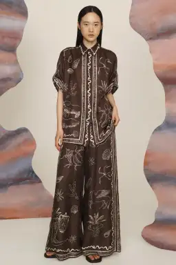 Alemais Sammy Silk Set BrownPrint Size 12 for rent on The Volte - image 1