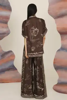 Alemais Sammy Silk Set BrownPrint Size 12 for rent on The Volte - image 2