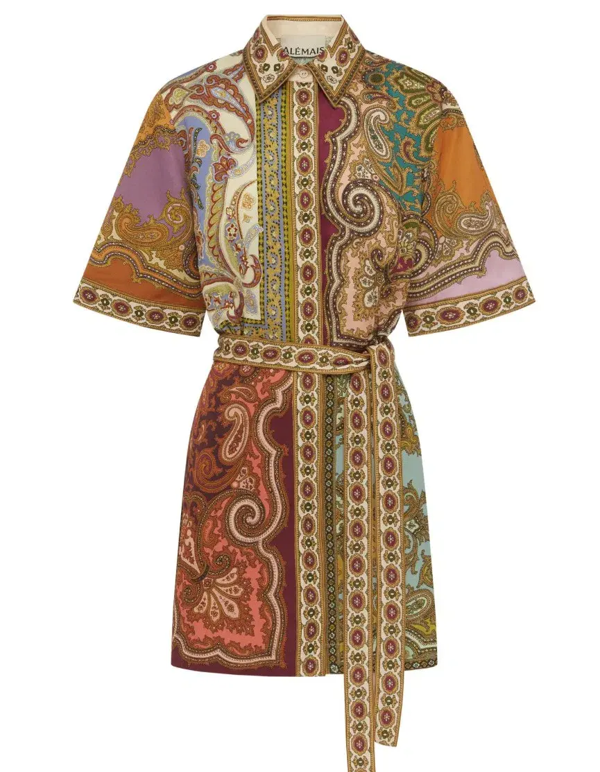 Alemais Clemenza Spliced Mini Dress Multicolour Size 16 for rent on The Volte - main image