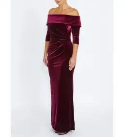 Anthea Crawford Elliana Velour Gown Merlot Size 16/XXL for rent on The Volte - image 2