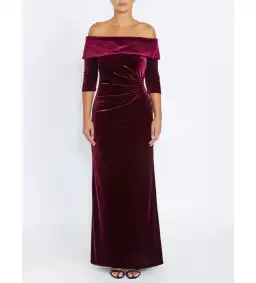 Anthea Crawford Elliana Velour Gown Merlot Size 16/XXL for rent on The Volte - image 1