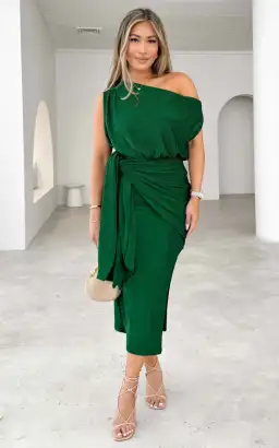 Amica Kompre Midi Dress Green Size 12
