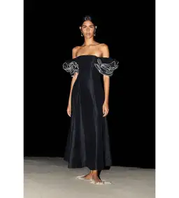 Aje Twyla Midi Dress Black Size AU 10 for rent on The Volte - image 2