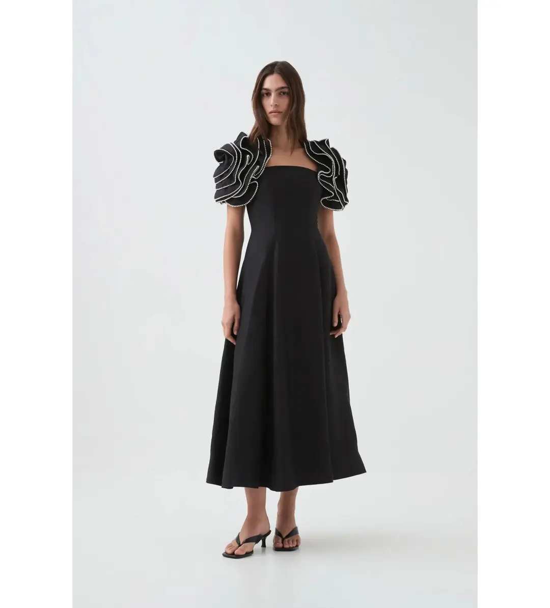 Aje Twyla Midi Dress Black Size AU 10 for rent on The Volte - main image
