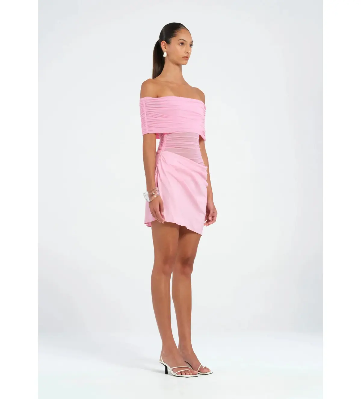 BENNI Nico Off-Shoulder Mini Dress Bubblegum Size AU 8 - Image 2